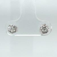 14KT White Gold 1/2 ct I-J SI3/I1 4 Prong Martini Pushback Solitaire Earrings