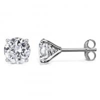 14KT White Gold 3/4 ct I-J SI3/I1 4 Prong Martini Pushback Solitaire Earrings